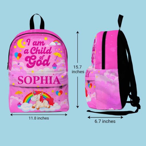 Personalized I Am A Child Of God Backpack, Back To School Gift For Kids QFND5020704-DX - Image 6