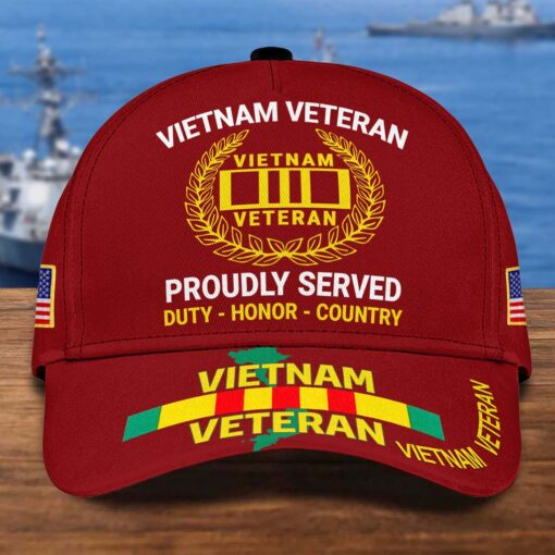 Vietnam Veteran Cap, Proudly Served, Duty - Honor - Country, Military Gifts Cap UKTD5250703 - Image 10