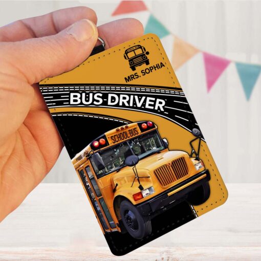Personalized School bus driver ID card holder NPHM5190701 - Image 7