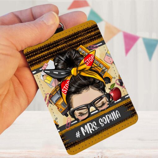 Personalized School bus driver ID card holder NPHM5190701 - Image 8