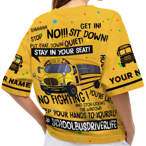 Personalized School Bus Driver V Neck Shirt, Back to School Gift, School Bus Driver Tee NPNT5240702 - Image 3