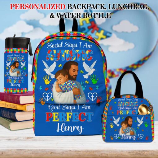 Personalized Backpack for Kids with Autism- Autism Awareness Bag – Back To School Bag for Autistic Child – Gift For Autistic Son Daughter UKHM5070701-DX