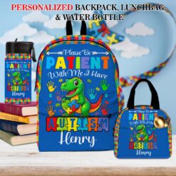 Personalized Backpack for Kids with Autism- Autism Awareness Bag – Back To School Bag for Autistic Child – Gift For Autistic Son QFHM5030701-DX