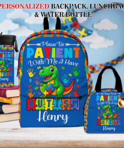 Personalized Backpack for Kids with Autism- Autism Awareness Bag – Back To School Bag for Autistic Child – Gift For Autistic Son QFHM5030701-DX