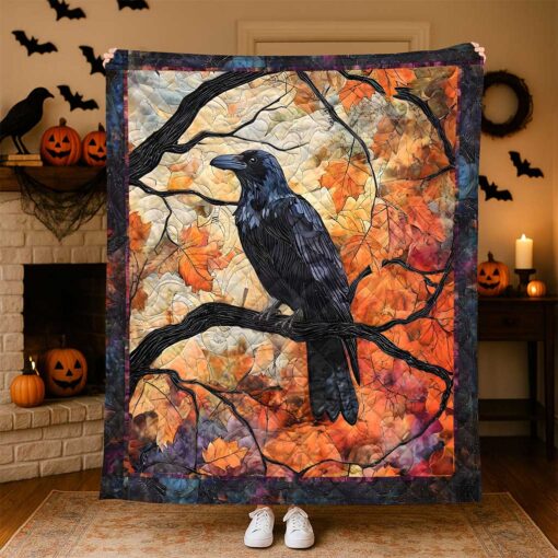 Raven Quilt Blanket, Halloween Gift NPND5090702