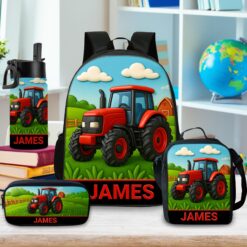 Personalized Red Tractor Back To School Backpack UKHA5050801