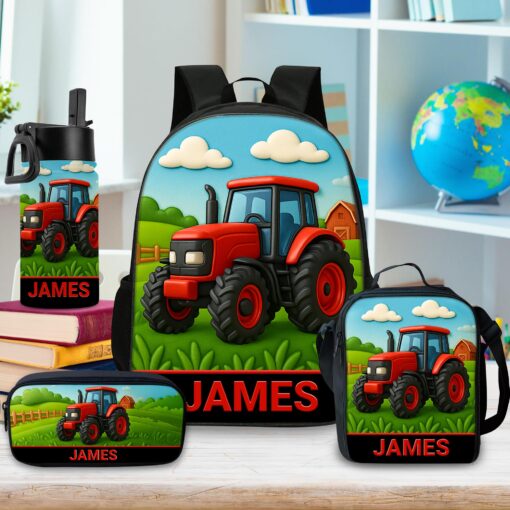 Personalized Red Tractor Back To School Backpack UKHA5050801