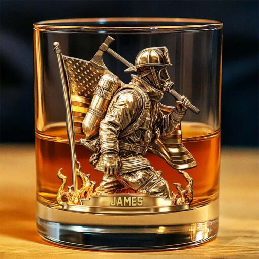 Personalized Firefighter Whiskey Glass QFND5050803 - Image 2