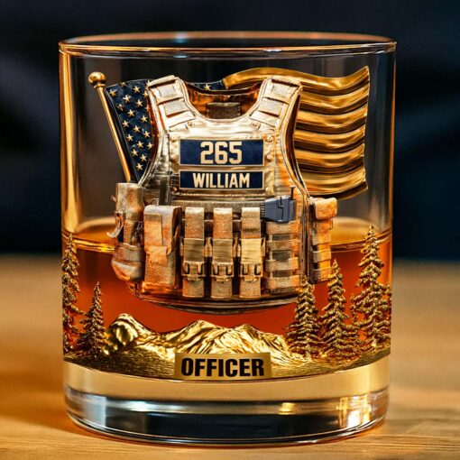 Personalized Police Officer Whiskey Glass QFND5060801 - Image 2