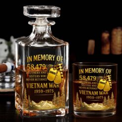 Personalized Vietnam Veteran Whiskey Glass & Bottle QFTD5060801