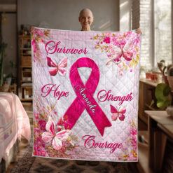 Personalized Breast Cancer Quilt Blanket QFNT5080803