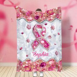 Personalized Breast Cancer Fleece Blanket QFTD5140803