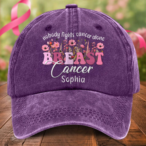 Custom Breast Cancer Denim Hat THTO5150801 - Image 2