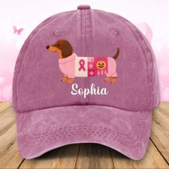 Personalized Dog Breast Cancer Dnim Hat UKTZ5280802