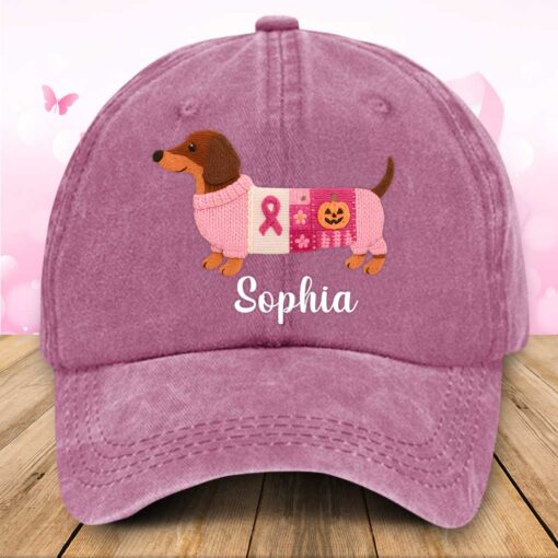 Personalized Dog Breast Cancer Dnim Hat UKTZ5280802