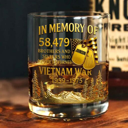 Personalized Vietnam Veteran Whiskey Glass & Bottle QFTD5060801 - Image 6