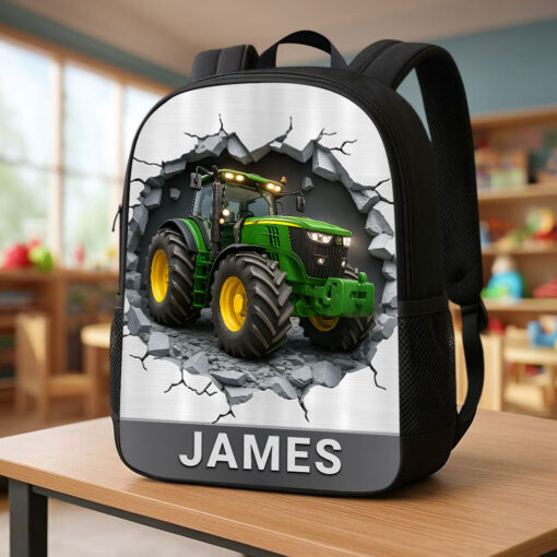 Personalized Tractor Back To School Backpack, School Bag For Kid UKTZ5020801 - Image 2