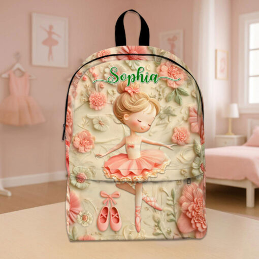 Personalized Ballet Back To School Backpack, School Bag For Kid UKPY5080803 - Image 2