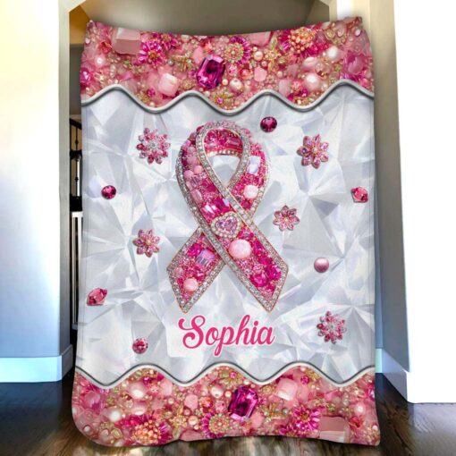 Personalized Breast Cancer Fleece Blanket QFTD5140803 - Image 2