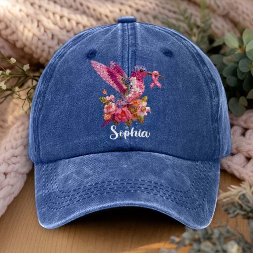 Women's Pink Ribbon Denim Hat QFHM5180805 - Image 3