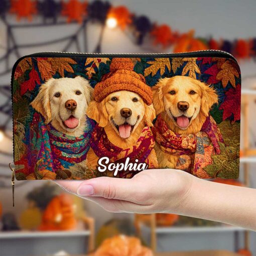 Custom Golden Retriever  Halloween Leather Handbag UKTZ5220801 - Image 5