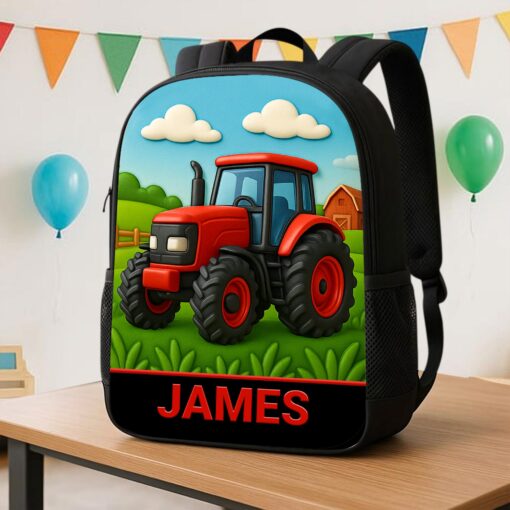 Personalized Red Tractor Back To School Backpack UKHA5050801 - Image 2