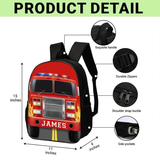 Custom Kids Backpack - Personalized Back To School Gifts For Kids - Racing To Save The Day PMTZ5060804 - Image 6