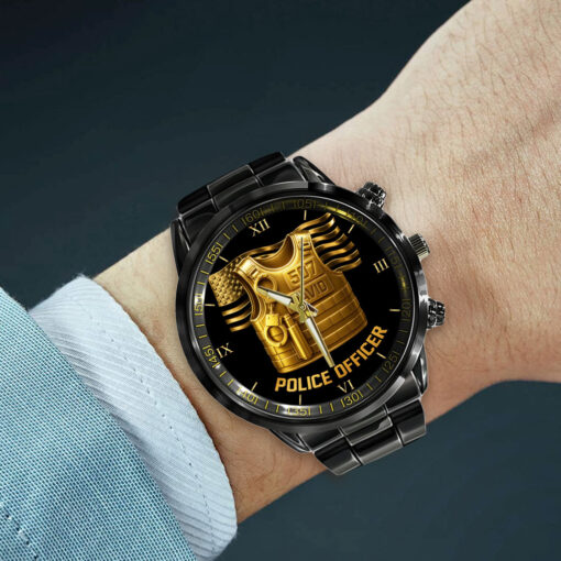Personalized Police Business Watch, Custom Your Name And Badge Number, Watch For Policeman, Police Gifts UKTO5020802 - Image 3
