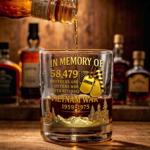 Personalized Vietnam Veteran Whiskey Glass & Bottle QFTD5060801 - Image 5