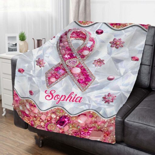 Personalized Breast Cancer Fleece Blanket QFTD5140803 - Image 3