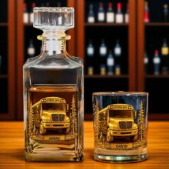 Personalized Best Truck Driver Whiskey Decanter Set UKHH5140803