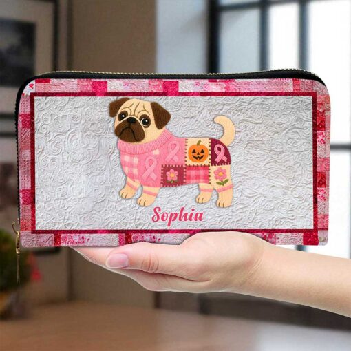 Personalized Dog Breast Cancer Leather Handbag UKTZ5280803 - Image 5