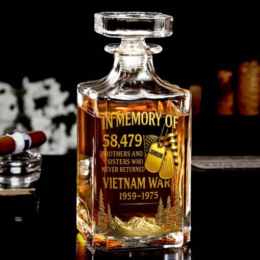 Personalized Vietnam Veteran Whiskey Glass & Bottle QFTD5060801 - Image 4