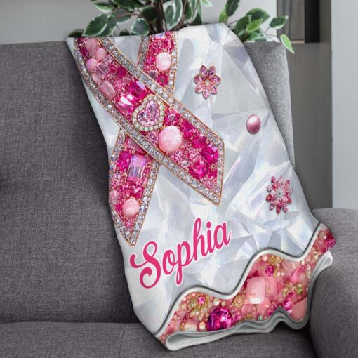 Personalized Breast Cancer Fleece Blanket QFTD5140803 - Image 4
