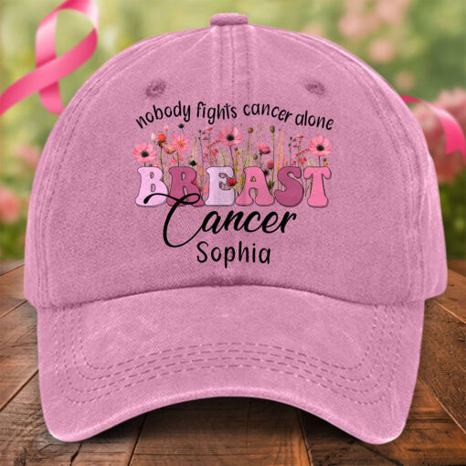 Custom Breast Cancer Denim Hat THTO5150801 - Image 4