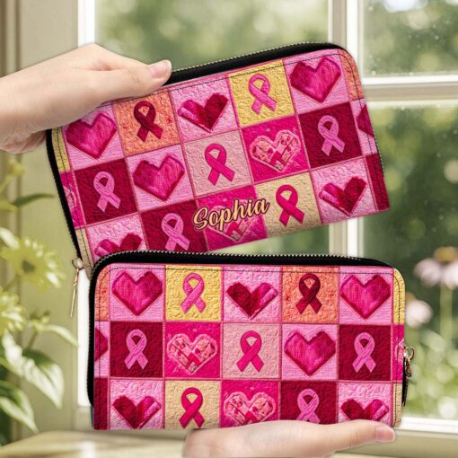 Custom Breast Cancer Leather PU Handbag UKHA5160803 - Image 3