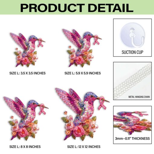 Women's Pink Ribbon Acrylic Window Hanging QFHM5190801 - Image 4