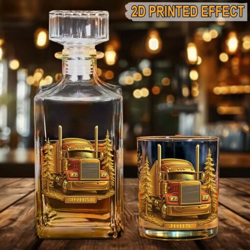 Custom Truck Whiskey Decanter Set, Gift For Truck Drivers UKHM5270801 - Image 4