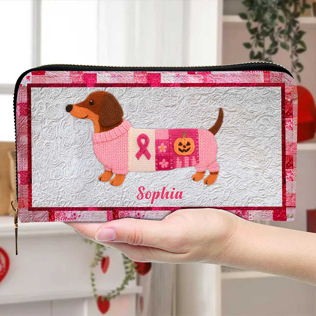 Personalized Dog Breast Cancer Leather Handbag UKTZ5280804 - Image 5