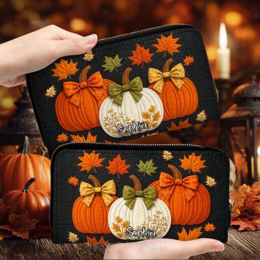 Custom Pumpkin Halloween Leather PU Handbag UKHM5290805 - Image 4