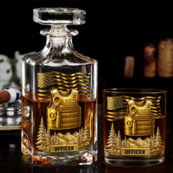Personalized Police Whiskey Decanter Set UKTO5020801