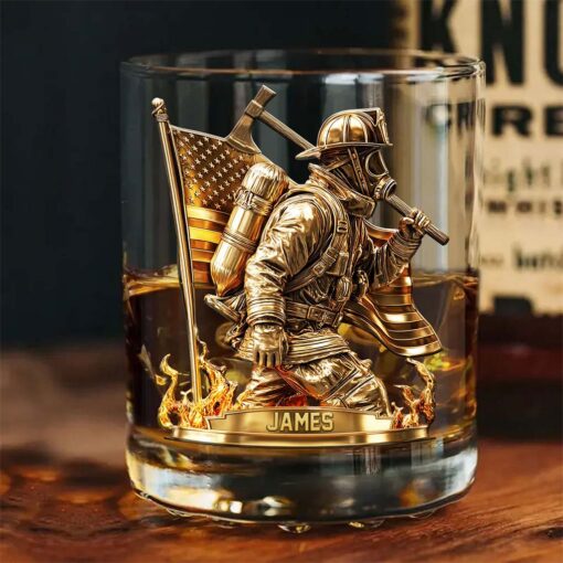 Personalized Firefighter Whiskey Glass QFND5050803 - Image 4