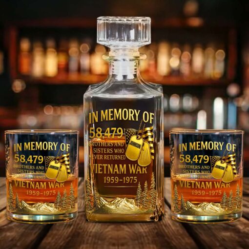 Personalized Vietnam Veteran Whiskey Glass & Bottle QFTD5060801 - Image 3