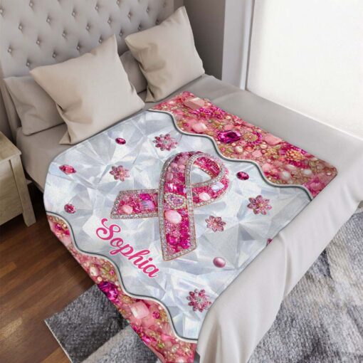 Personalized Breast Cancer Fleece Blanket QFTD5140803 - Image 5