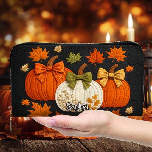 Custom Pumpkin Halloween Leather PU Handbag UKHM5290805 - Image 5