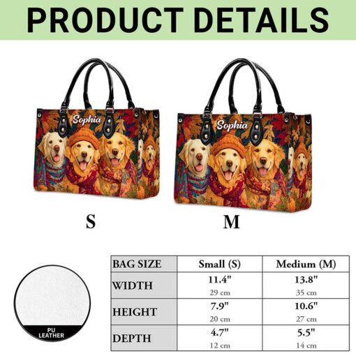 Custom Golden Retriever  Halloween Leather Handbag UKTZ5220801 - Image 6