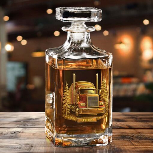 Custom Truck Whiskey Decanter Set, Gift For Truck Drivers UKHM5270801 - Image 3