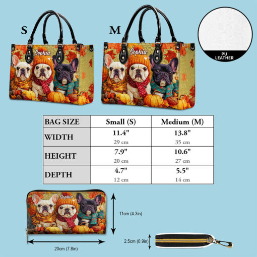 Custom Frenchie Halloween Leather Handbag UKTO5140802 - Image 6
