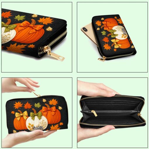 Custom Pumpkin Halloween Leather PU Handbag UKHM5290805 - Image 6