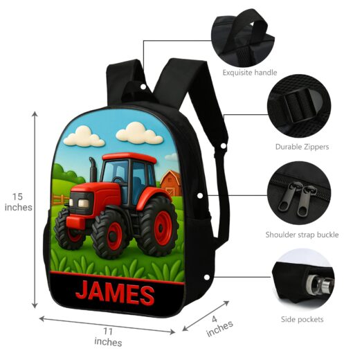 Personalized Red Tractor Back To School Backpack UKHA5050801 - Image 7